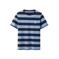 HLA 海澜之家 男士圆领短袖T恤 HNTBJ2D029A 蓝色条纹 52