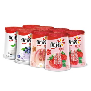 yoplait 优诺 优丝缤纷果味酸奶组合装135gx8 家庭装生鲜低温风味发酵乳