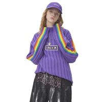INXX 英克斯 坏系列 SEEBIN艺术家联名 男女款半高领针织衫 XXB4061605 紫色 L