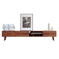 YESWOOD 源氏木语 Y83N03 实木电视柜 胡桃色 220*32*40cm