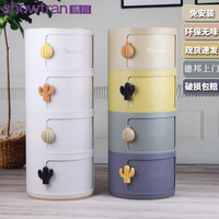 绣川加厚卧室抽屉式收纳柜塑料儿童储物宝宝衣柜玩具盒整理箱多层 2 彩虹色