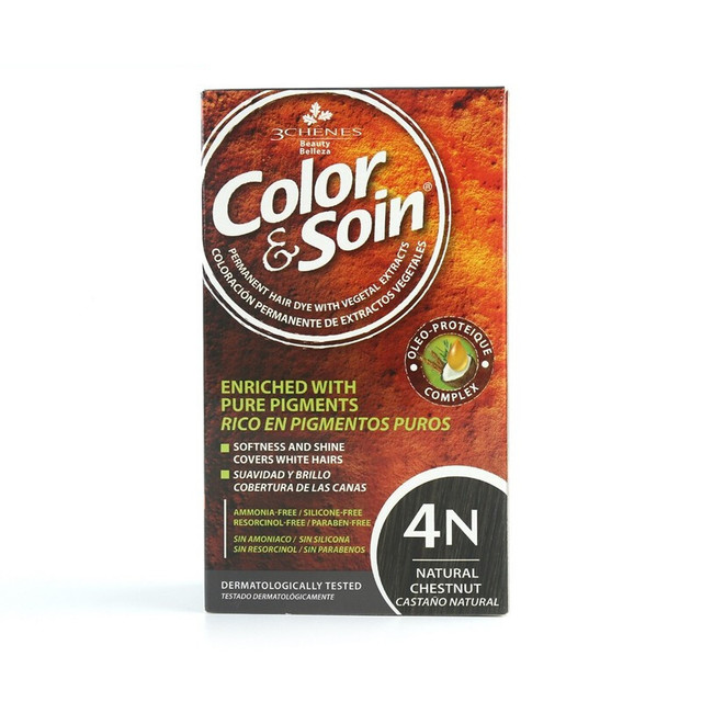 三橡树 有机天然植物长效染发剂 #4N天然栗色 1盒