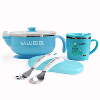 VALUEDER 威仑帝尔 CJ043 儿童不锈钢餐具 蓝色 3件套