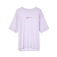 3COLOUR 三彩 女士圆领短袖T恤 D362H4009Z1055 紫色 S