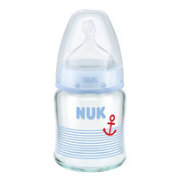 NUK 宽口玻璃奶瓶120ML  带0-6硅胶中圆孔嘴