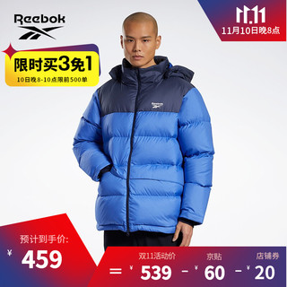 Reebok 锐步 官方冬季男子GF7120经典连帽保暖羽绒服 GF7120_蓝色 A/2XL