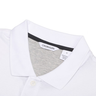 卡尔文·克莱 Calvin Klein 男士短袖POLO衫 40VC230 白色/黑色 L