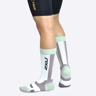2XU缓冲脚垫压缩中筒袜 吸湿排汗防起水泡运动防护中筒袜子