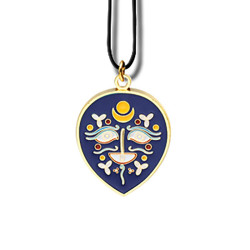 布达拉宫藏戏面具创意挂坠项链蓝色