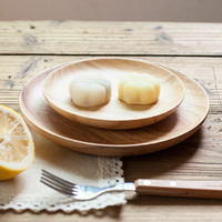 bayco 拜格 日式木盘子木碟子 家用橡木托盘圆形水果碟实木质蛋糕点心木盘子