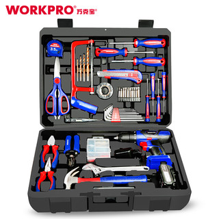 WORKPRO 万克宝 电钻家用充电手电钻电动螺丝刀螺丝批160件工具箱套装电动工具