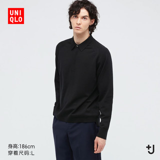 UNIQLO 优衣库 +J 男士羊毛混纺针织POLO衫 445803