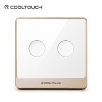 cool touch COOLTOUCH智能开关无线远程开关小京鱼/叮咚音箱/语音精灵/小度音箱语音控制 wifi单火二开豪华遥控开关面板