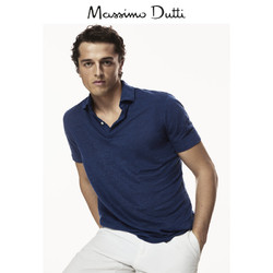 Massimo Dutti 男装 商场同款 亚麻环保短袖男士休闲 POLO 衫 00722274439