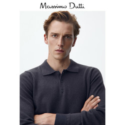 Massimo Dutti 男装 山羊绒/羊毛马球衫式男士休闲针织衫 00995432034