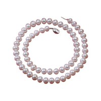 京润珍珠 JRZZ02201 芳华925银珍珠项链+女士芳华珍珠戒指 标准礼盒装