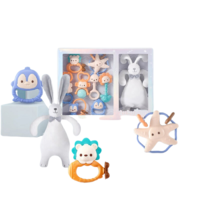 auby 澳贝 婴幼儿牙胶玩具安抚礼盒8pcs +兔子安抚巾兔年礼物