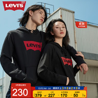 Levi's 李维斯 男女同款秋季休闲时尚纯棉连帽套头卫衣 19622-0007 黑色0005 S