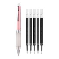 三菱铅笔 uni 三菱 SXN-1000 按动式圆珠笔 粉杆黑芯 0.7mm 单支装+圆珠笔替芯 黑色 0.38mm 5支装