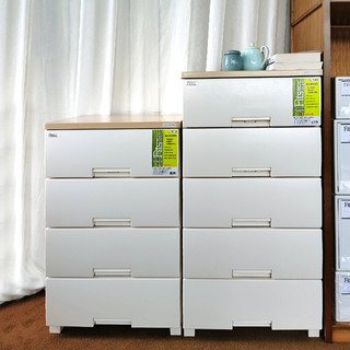 TENMA 天马 塑料收纳柜抽屉式木制天板抽屉柜F5505床头柜五斗柜免安装