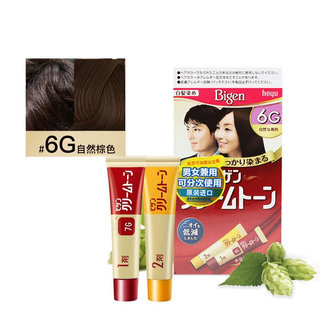 plus价Bigen 美源 白发专用可瑞幕染发膏 #6G自然棕色 1盒