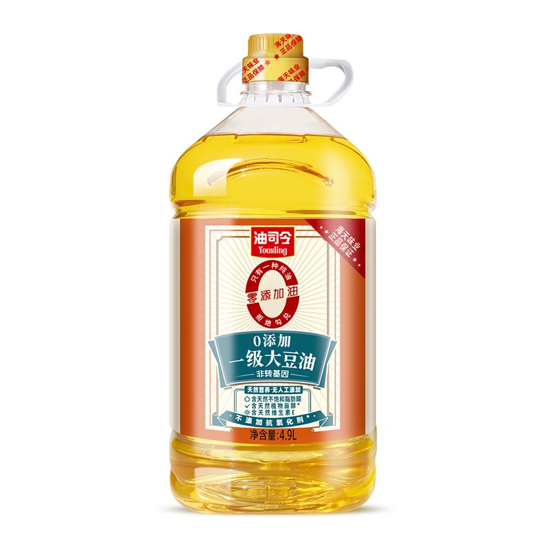 yousling 油司令 0添加 一级大豆油 4.9l