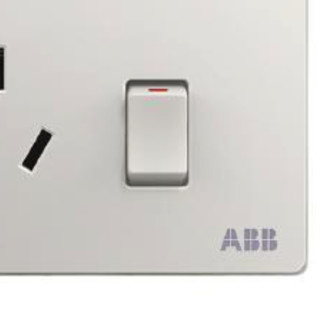 ABB 轩致系列 一开五孔带灯插座 雅典白