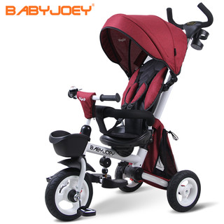Babyjoey 英国儿童三轮脚踏车折叠宝宝1-3-5岁手推车自行童车 骑士 三轮车 正义红