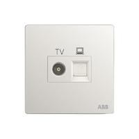 ABB 轩致系列 电视电脑插座 雅典白
