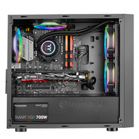 Thermaltake 曜越 启航者 F1 M-ATX机箱 半侧透 黑色+暗夜 120mm 机箱散热风扇 三个装