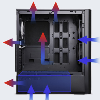 GOLDEN FIELD 金河田 P1 ATX机箱 非侧透 黑色+M1 风扇