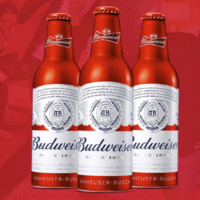 Budweiser 百威 红罐淡色拉格高端小麦啤酒  经典醇正铝罐啤酒 355mL 24瓶 整箱装