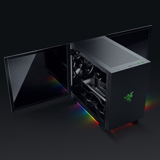 RAZER 雷蛇 战斧迷你ITX MINI-ITX机箱 全侧透 黑色 配七