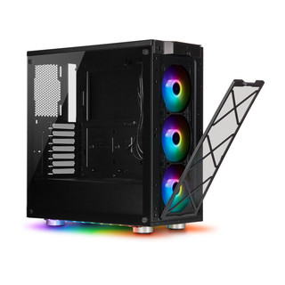 USCORSAIR 美商海盗船 iCUE 465X SE星河版 RGB ATX机箱 全侧透 黑色+H115i XT 280冷排