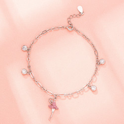 chinagold中国黄金925银手链腕间闪耀银手链银饰品简约