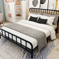 MEIZIZI 美滋滋 欧式铁艺床双人床简约现代1.5米公主铁床单人床出租屋铁架儿童1.8