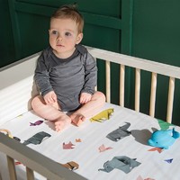 SNURK 床笠 原装进口婴儿床新生儿床上用品宝宝透气床罩床笠 折纸动物园60*120cm