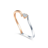 TSL 谢瑞麟 甜梦系列18K金戒指钻石戒指爱心双色指环礼物圈口可调整