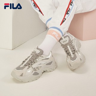 FILA 斐乐 女鞋 斐乐官方 SOFIA鱼刺 复古老爹鞋女增高鞋 新款休闲鞋