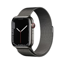 Apple 苹果 Watch Series 7 智能手表GPS + 蜂窝款45毫米石墨色不锈钢表壳石墨色米兰尼斯表带MKL33CH/A