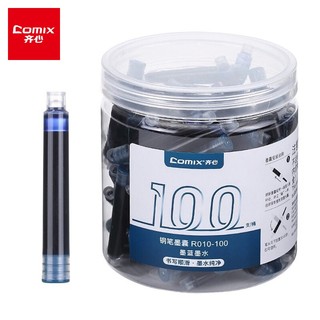 Comix 齐心 R010-100 换囊式钢笔墨水/墨胆 大包装100支装 墨蓝