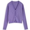 EPTISON 衣品天成 女士V领针织衫 AWE7720B 紫色 XL