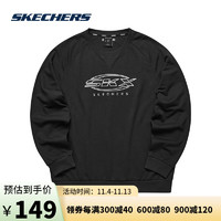 SKECHERS 斯凯奇 [超新星同款]Skechers斯凯奇2021年秋季新款男子简约针织宽松圆领套头运动卫衣