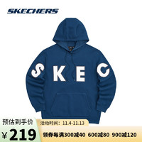 SKECHERS 斯凯奇 Skechers斯凯奇缤纷系列2021秋冬新款男潮流宽松加绒连帽套头卫衣