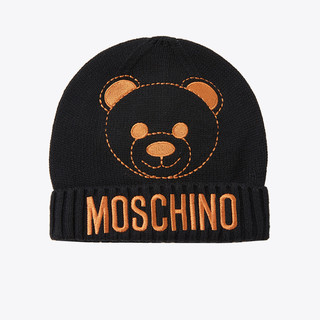 MOSCHINO moschino/莫斯奇诺 女士 黑色小熊图案羊毛帽子 65268