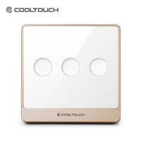 cool touch COOLTOUCH智能开关无线远程开关京东小家智能生态/小度音箱语音控制 wifi单火三开豪华遥控开关面板