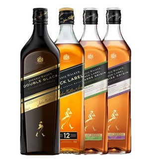 JOHNNIE WALKER 尊尼获加 黑牌苏格兰威士忌组合（黑牌1L+醇黑1L+斯佩塞1L+低地1L）