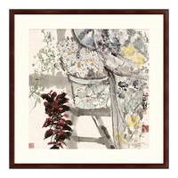 雅昌 袁野《晨妆》88×88cm 布面油画 咖啡红实木框