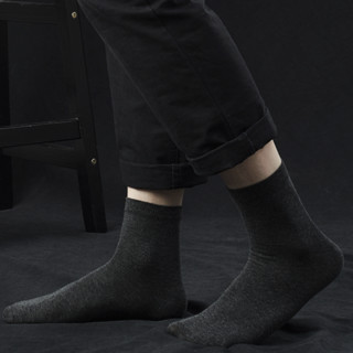 J-BOX 男士中筒袜套装 ZP0513 升级款 10双装(黑*5+深灰*5)