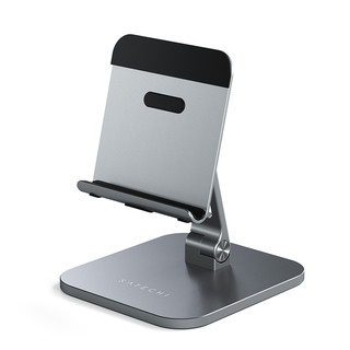 Satechi 铝合金折叠便携桌面手机平板电脑iPad通用稳角度可调支架 太空灰